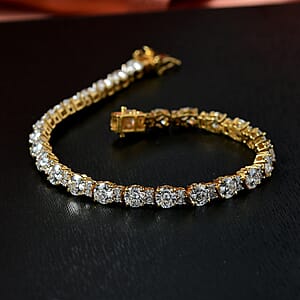 D'Joy Moissanite 12.80 ctw Bracelet in 18K Vermeil Yellow Gold Over Sterling Silver (7.50 In)