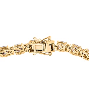 D'Joy Moissanite 12.80 ctw Bracelet in 18K Vermeil Yellow Gold Over Sterling Silver (7.50 In)