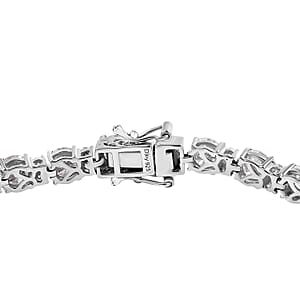 D&rsquo;Joy Moissanite 12.80 ctw Bracelet in Rhodium Over Sterling Silver (7.50 In)