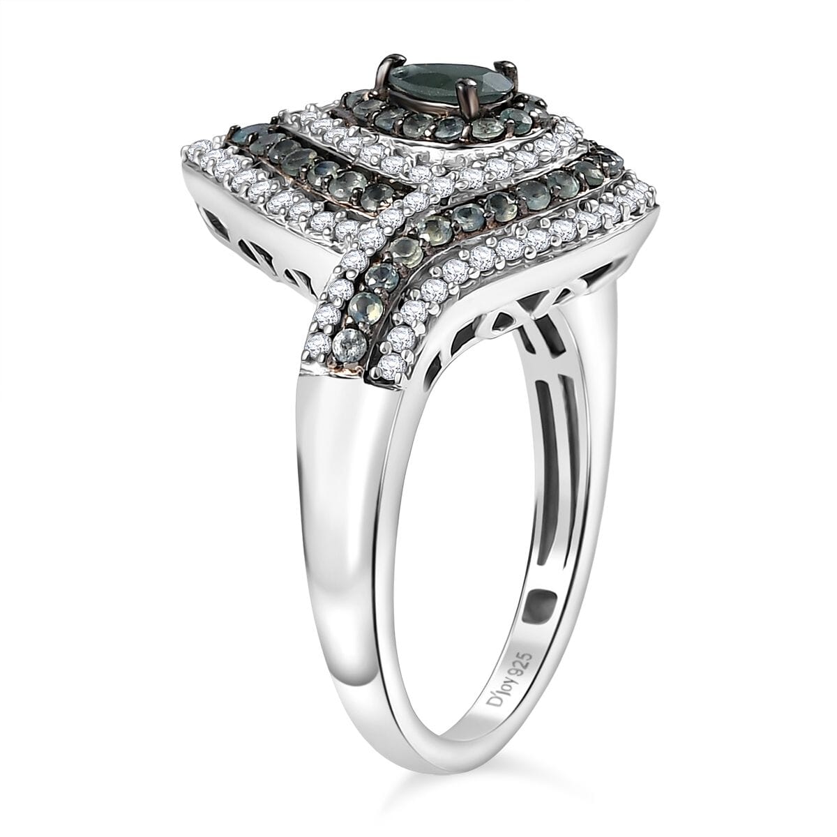 D'Joy Narsipatnam Alexandrite and White Zircon 1.70 ctw Ring in Rhodium Over Sterling Silver (Size 7.0) image number 3