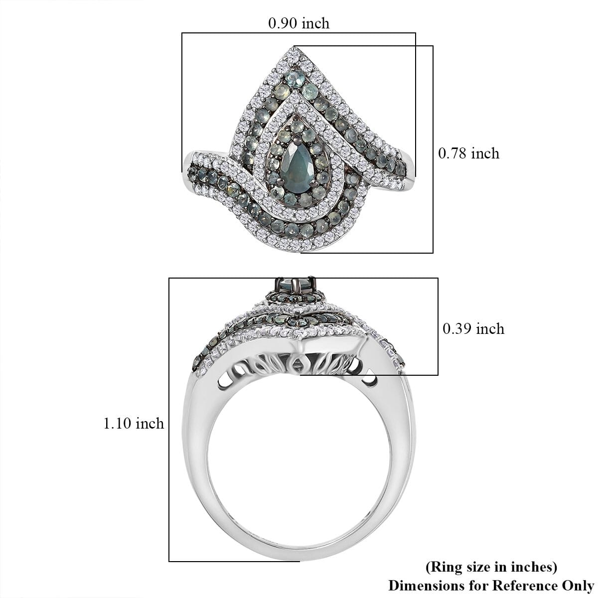 D'Joy Narsipatnam Alexandrite and White Zircon 1.70 ctw Ring in Rhodium Over Sterling Silver (Size 7.0) image number 5