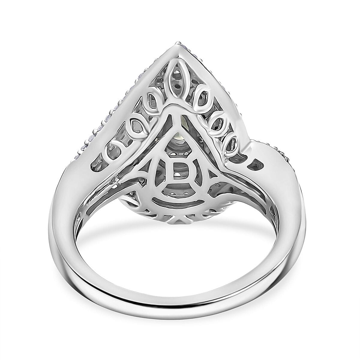 D'Joy Narsipatnam Alexandrite and White Zircon 1.70 ctw  Wave of Illusion Ring in Rhodium Over Sterling Silver (Size 9.0) image number 4