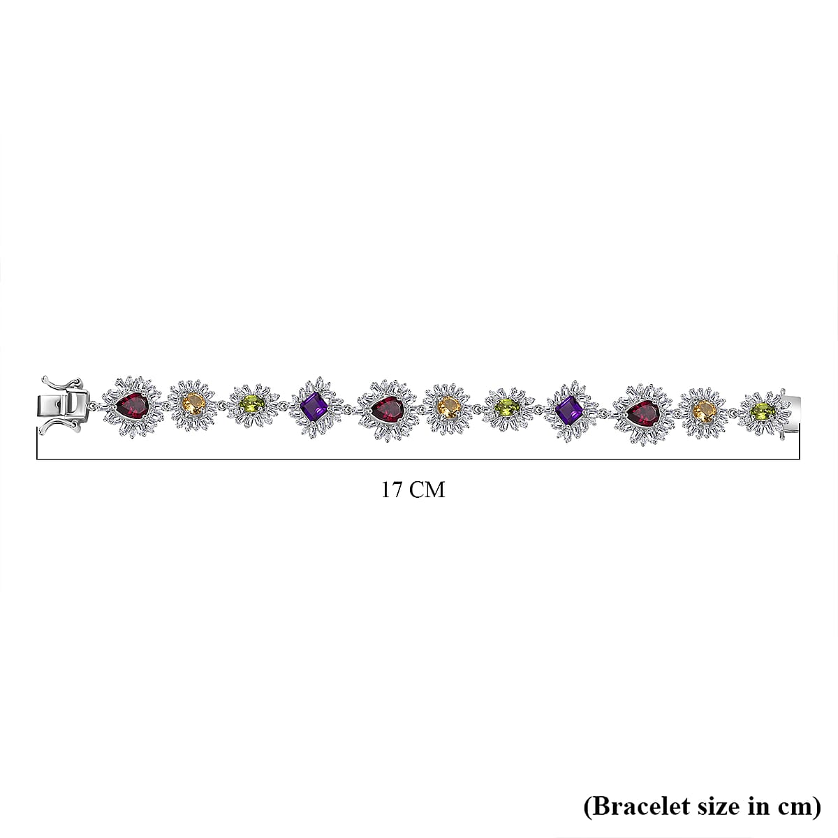 Multi Gemstone Bracelet in Rhodium Over Sterling Silver (6.50 In) 16.40 ctw image number 5