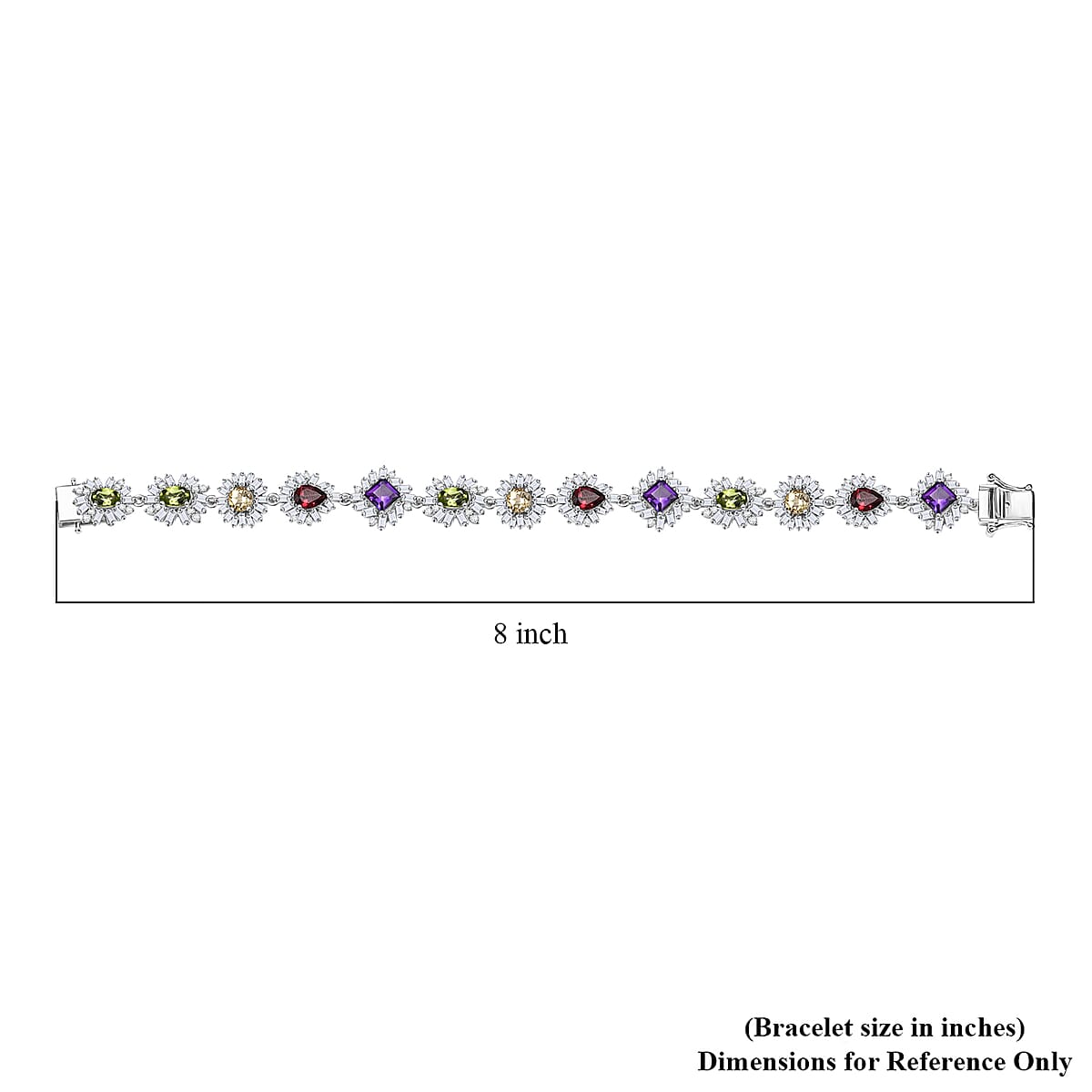 GP Italian Garden Collection Multi Gemstone 14.10 ctw Bracelet in Rhodium Over Sterling Silver (7.25 In) image number 5