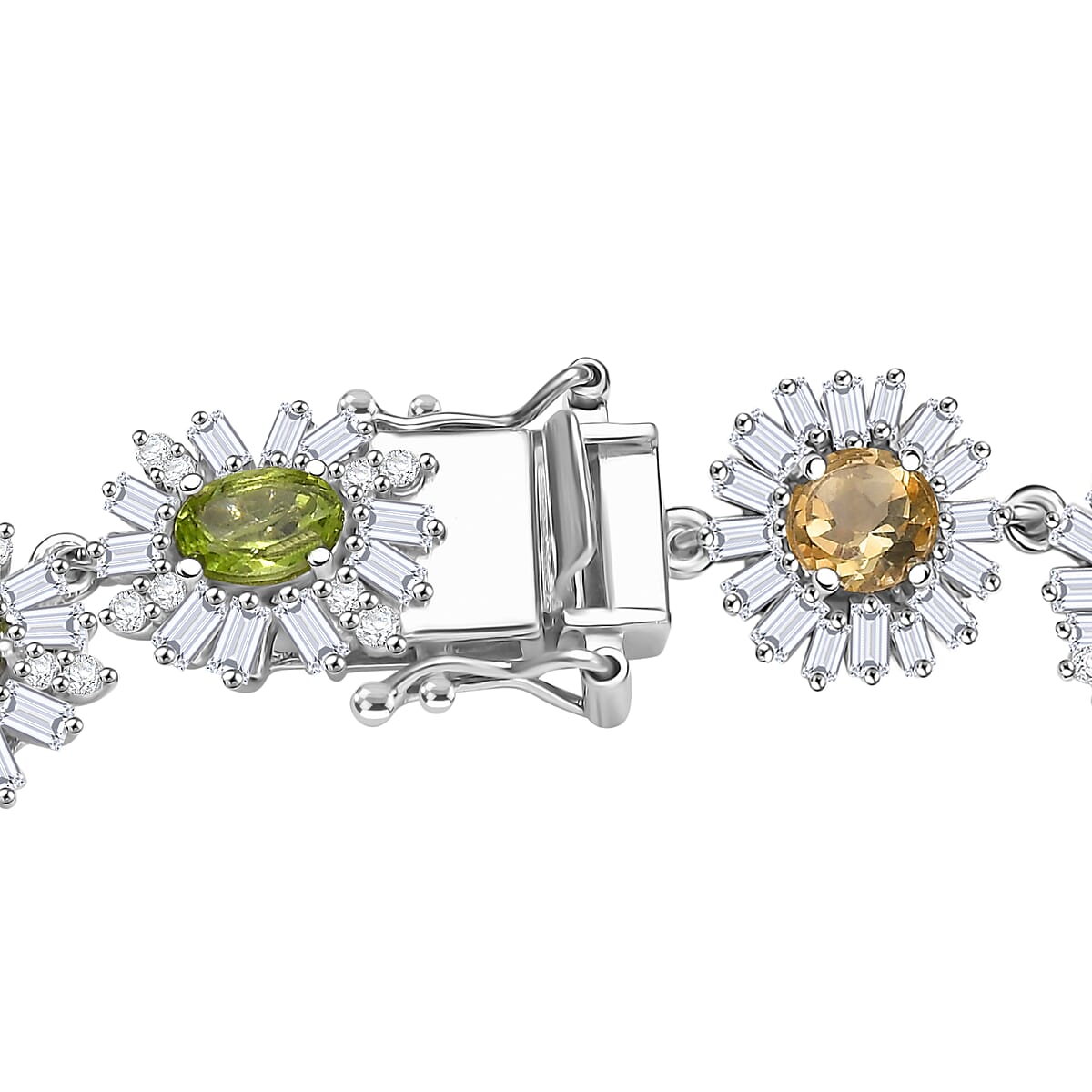 GP Italian Garden Collection Multi Gemstone 15.50 ctw Bracelet in Rhodium Over Sterling Silver (8.00 In) image number 4