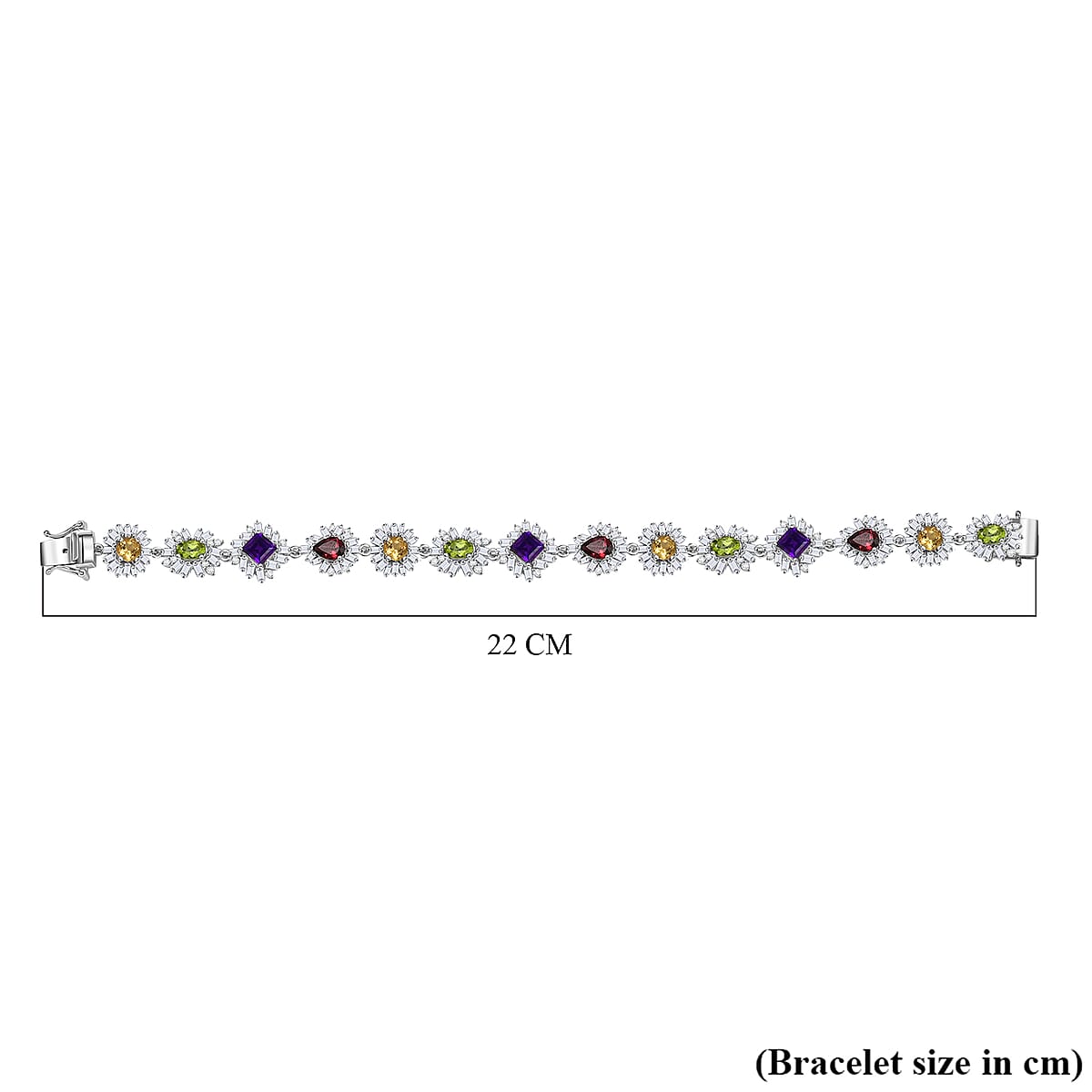 GP Italian Garden Collection Multi Gemstone 15.50 ctw Bracelet in Rhodium Over Sterling Silver (8.00 In) image number 5