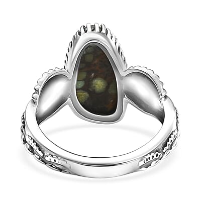 D'Joy Artisan Crafted Whispering Web Turquoise 4.10 ctw Ring in Sterling Silver (Size 10.0)