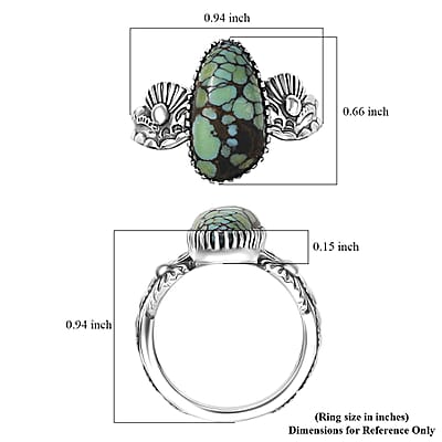 D'Joy Artisan Crafted Whispering Web Turquoise 4.10 ctw Ring in Sterling Silver (Size 10.0)