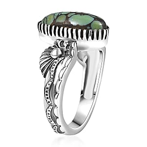 D'Joy Artisan Crafted Whispering Web Turquoise 4.10 ctw Ring in Sterling Silver (Size 7.0)