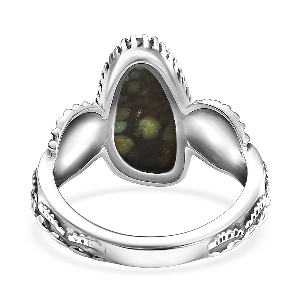 D'Joy Artisan Crafted Whispering Web Turquoise 4.10 ctw Ring in Sterling Silver (Size 9.0) image number 4