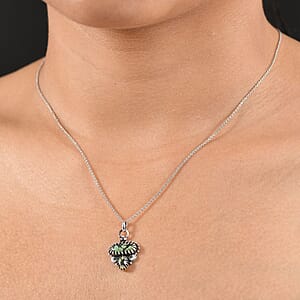 D'Joy Artisan Crafted Whispering Web Turquoise 2.65 ctw Pendant without Chain in Sterling Silver 