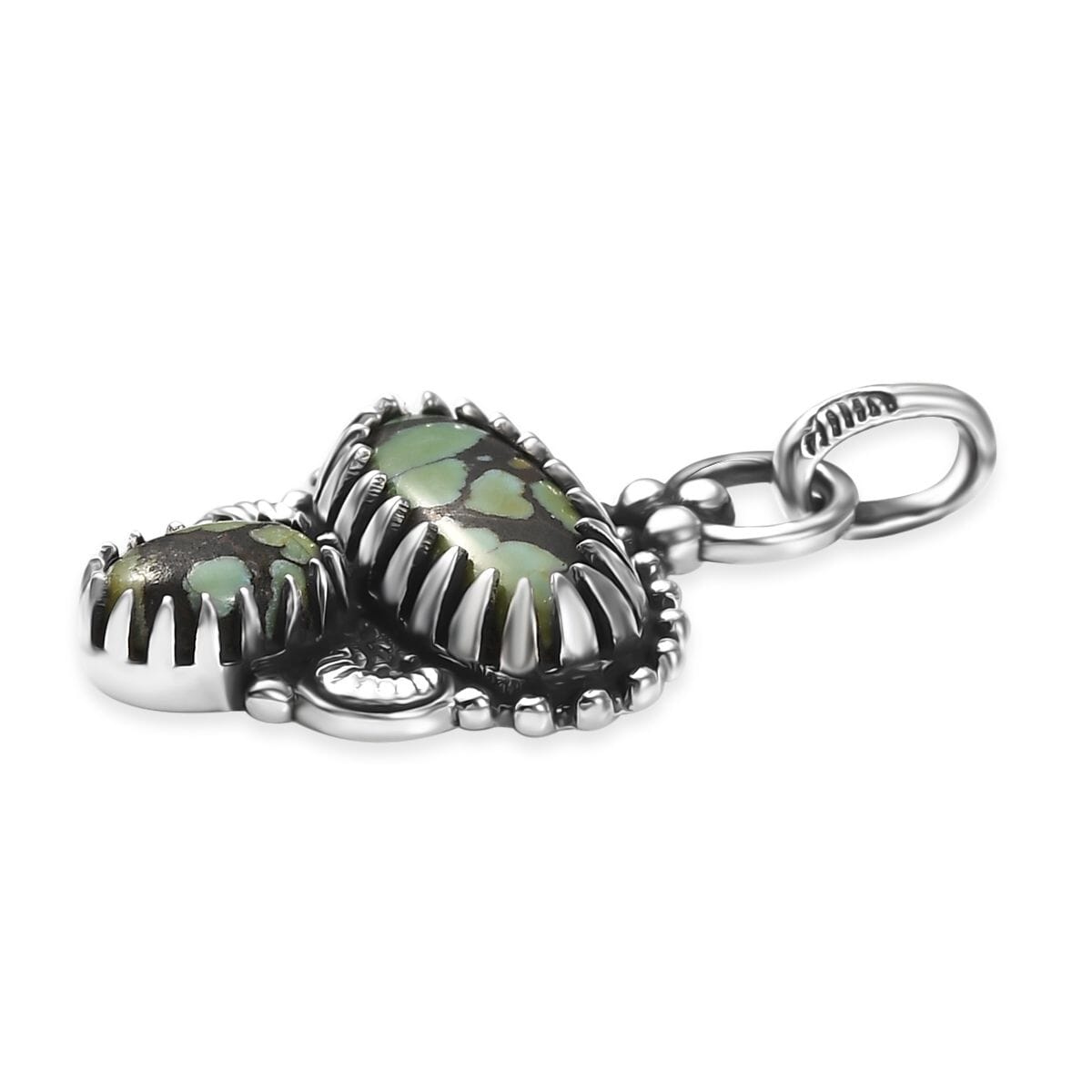D’Joy Artisan Crafted Whispering Web Turquoise 2.65 ctw Pendant without Chain in Sterling Silver  image number 3