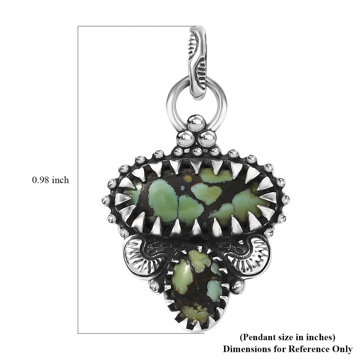 D’Joy Artisan Crafted Whispering Web Turquoise 2.65 ctw Pendant without Chain in Sterling Silver  image number 5