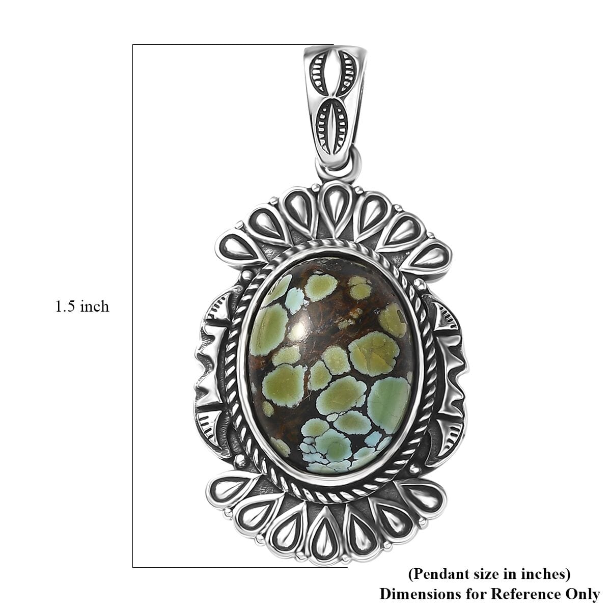 D’Joy Artisan Crafted Whispering Web Turquoise 8.60 ctw Eagle Wings Pendant in Sterling Silver  image number 5