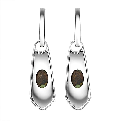 D'Joy Artisan Crafted Whispering Web Turquoise 2.60 ctw Navajo Earrings in Sterling Silver 