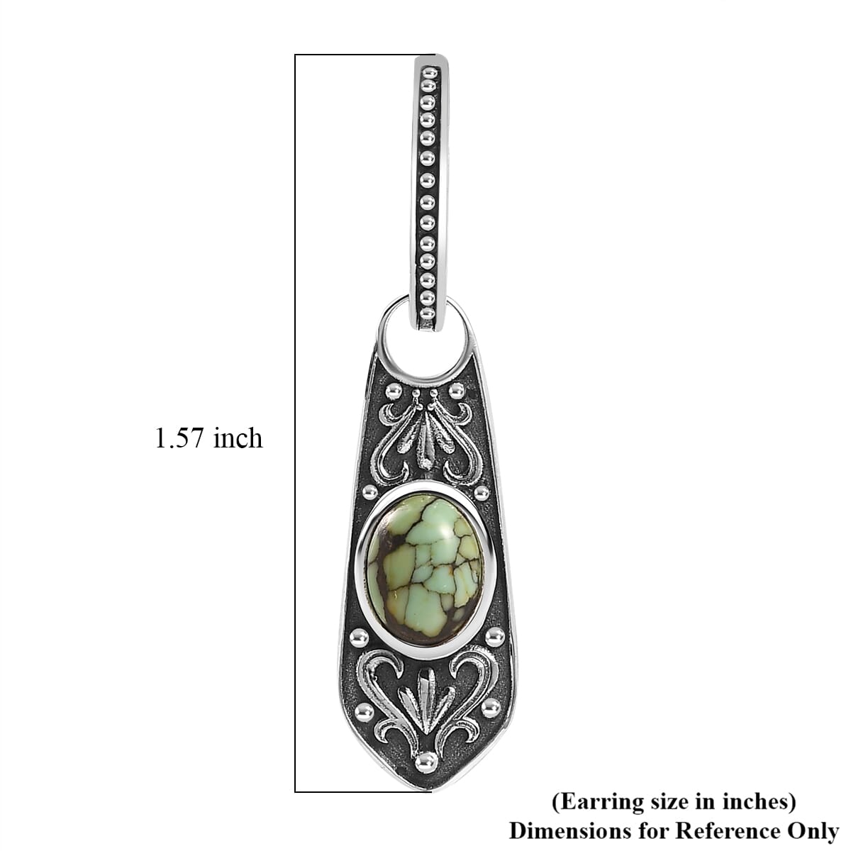 D’Joy Artisan Crafted Whispering Web Turquoise 2.60 ctw Earrings in Sterling Silver  image number 5