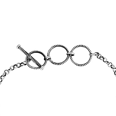 D'Joy Artisan Crafted Whispering Web Turquoise 6.10 ctw Concho Bracelet in Sterling Silver (6.50-8.0In)