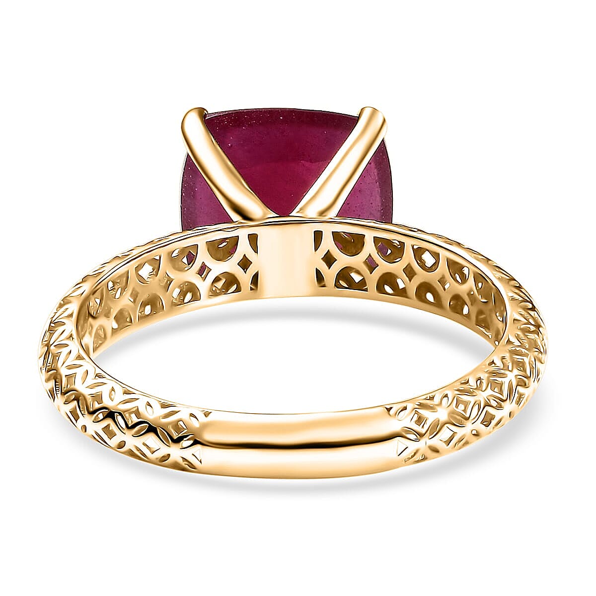 Mirage Collection Niassa Ruby Art Deco Ring in 10K Yellow Gold 6.75 ctw (Size 10.0)