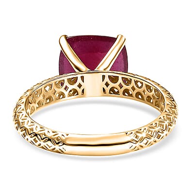 Mirage Collection Niassa Ruby Art Deco Ring in 10K Yellow Gold 6.75 ctw (Size 10.0)