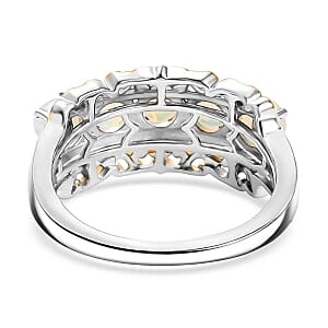 Ethiopian Welo Opal 1.13 ctw Ring in Rhodium Over Sterling Silver (Size 11.5)