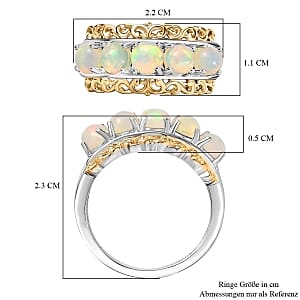 Ethiopian Welo Opal 1.13 ctw Ring in Rhodium Over Sterling Silver (Size 11.5)