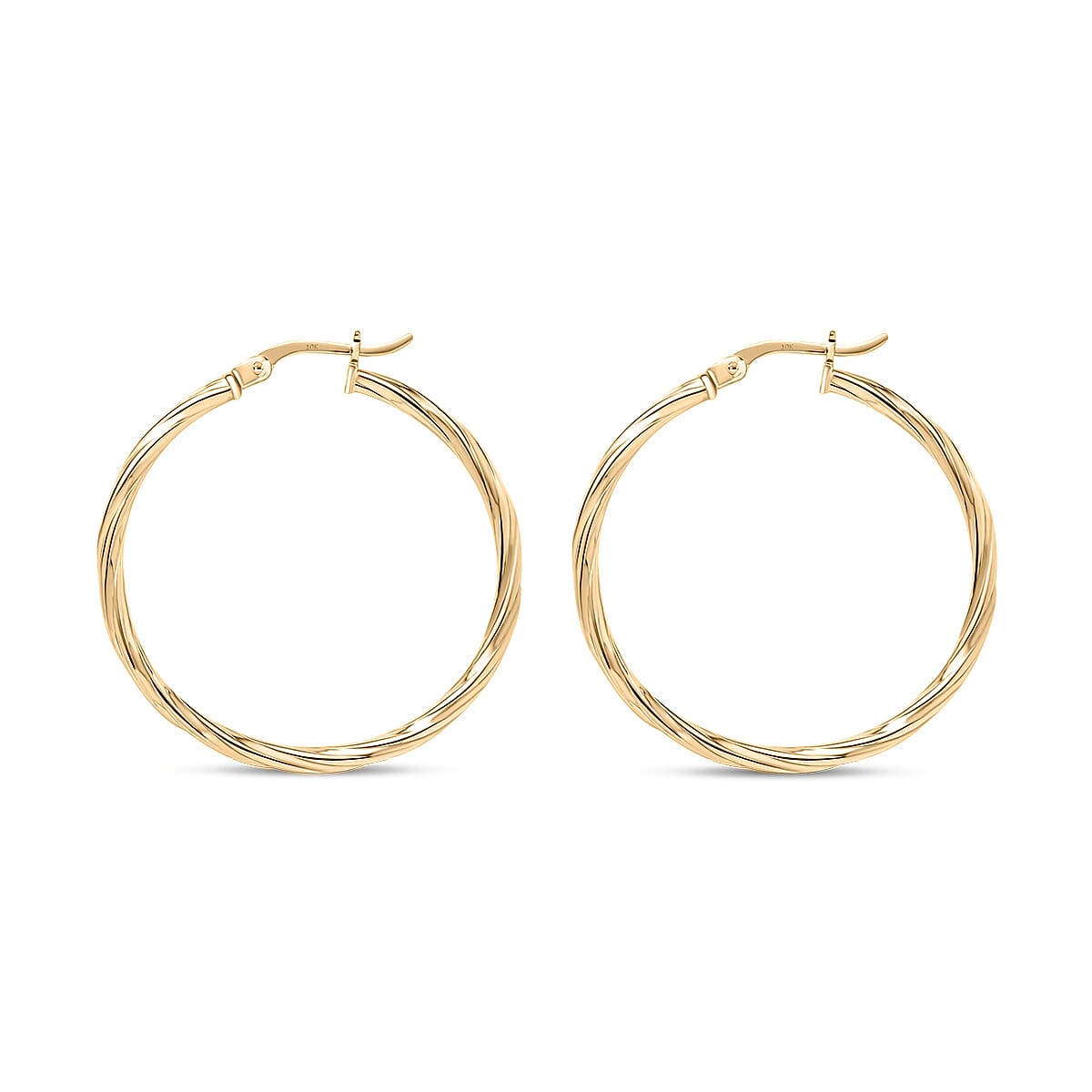 Lustrous Loop Hoop Earrings in 10K Yellow Gold 1.85 Grams image number 3