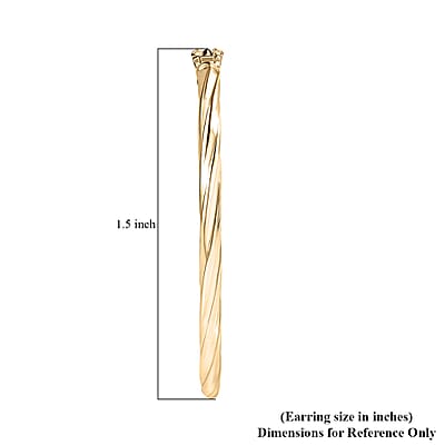 Lustrous Loop Hoop Earrings in 10K Yellow Gold 1.85 Grams
