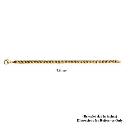 Luxoro Classic Curb Forever Chain Bracelet in 10K Yellow Gold (7.25 In) 4.10 Grams
