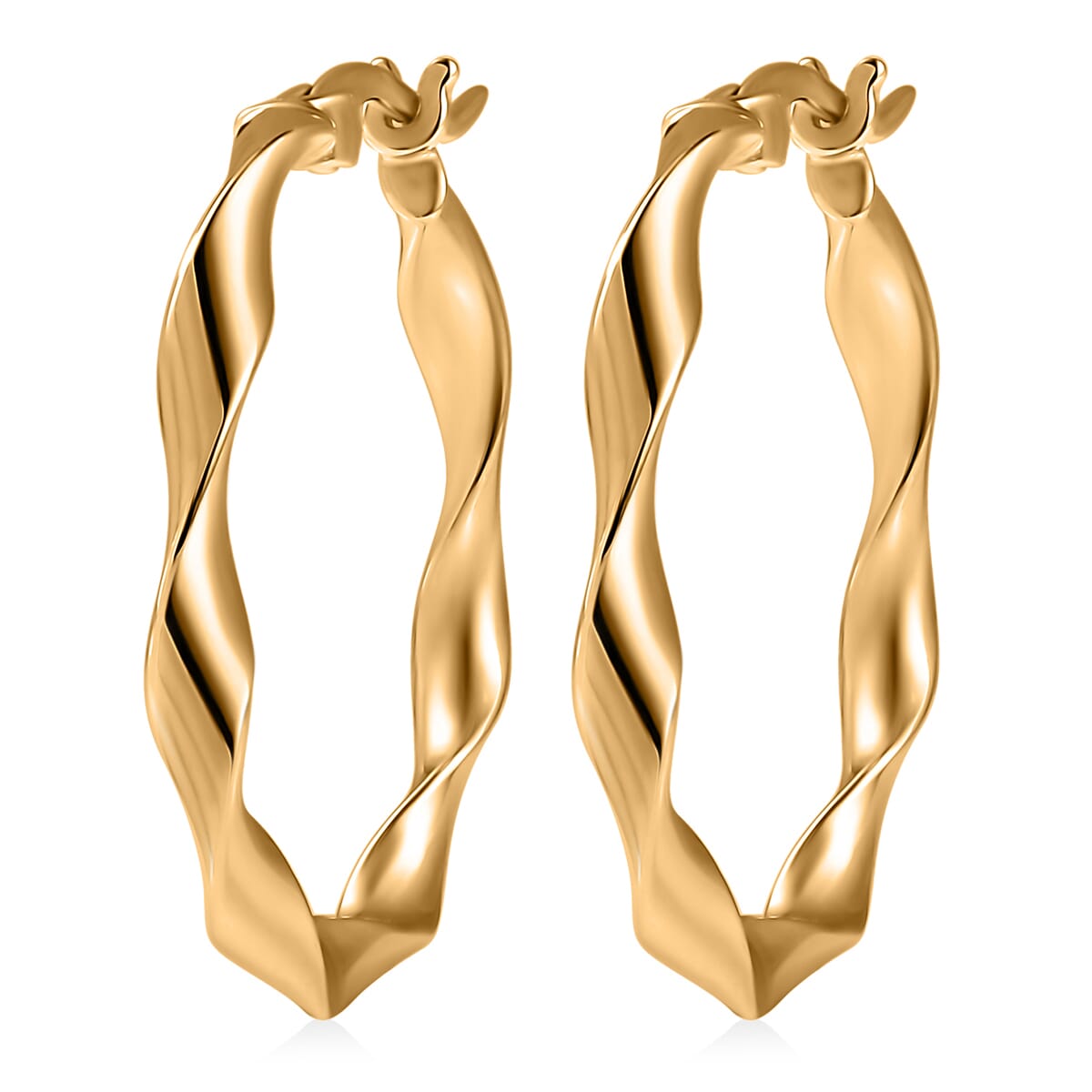 Hoop Earrings in 10K Yellow Gold 1.37 Grams image number 3