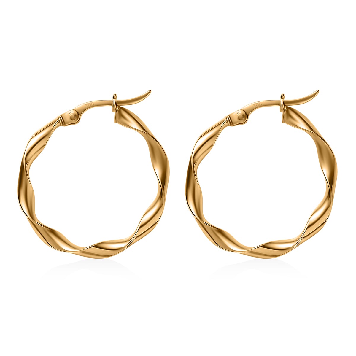 Hoop Earrings in 10K Yellow Gold 1.37 Grams image number 4