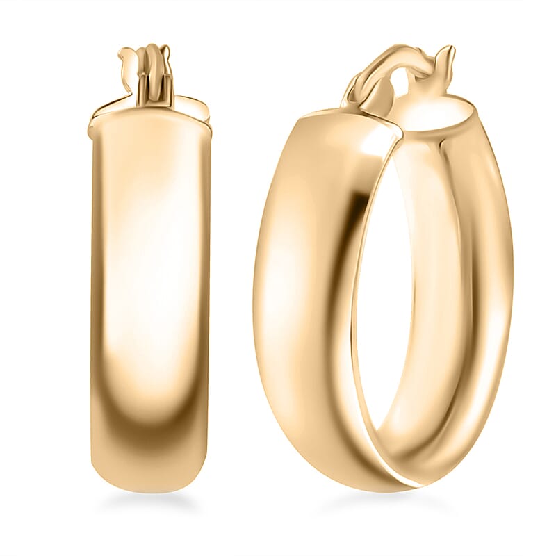 Luxoro 10K Yellow Gold Classic Hoop Earrings 2.50 Grams