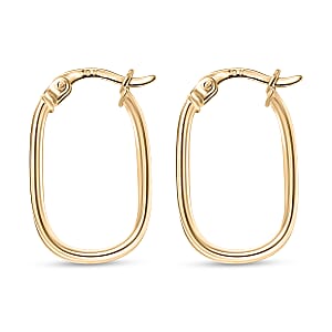 Luxoro Hoop Twin Line Elegance Earrings in 10K Yellow Gold 1.65 Grams