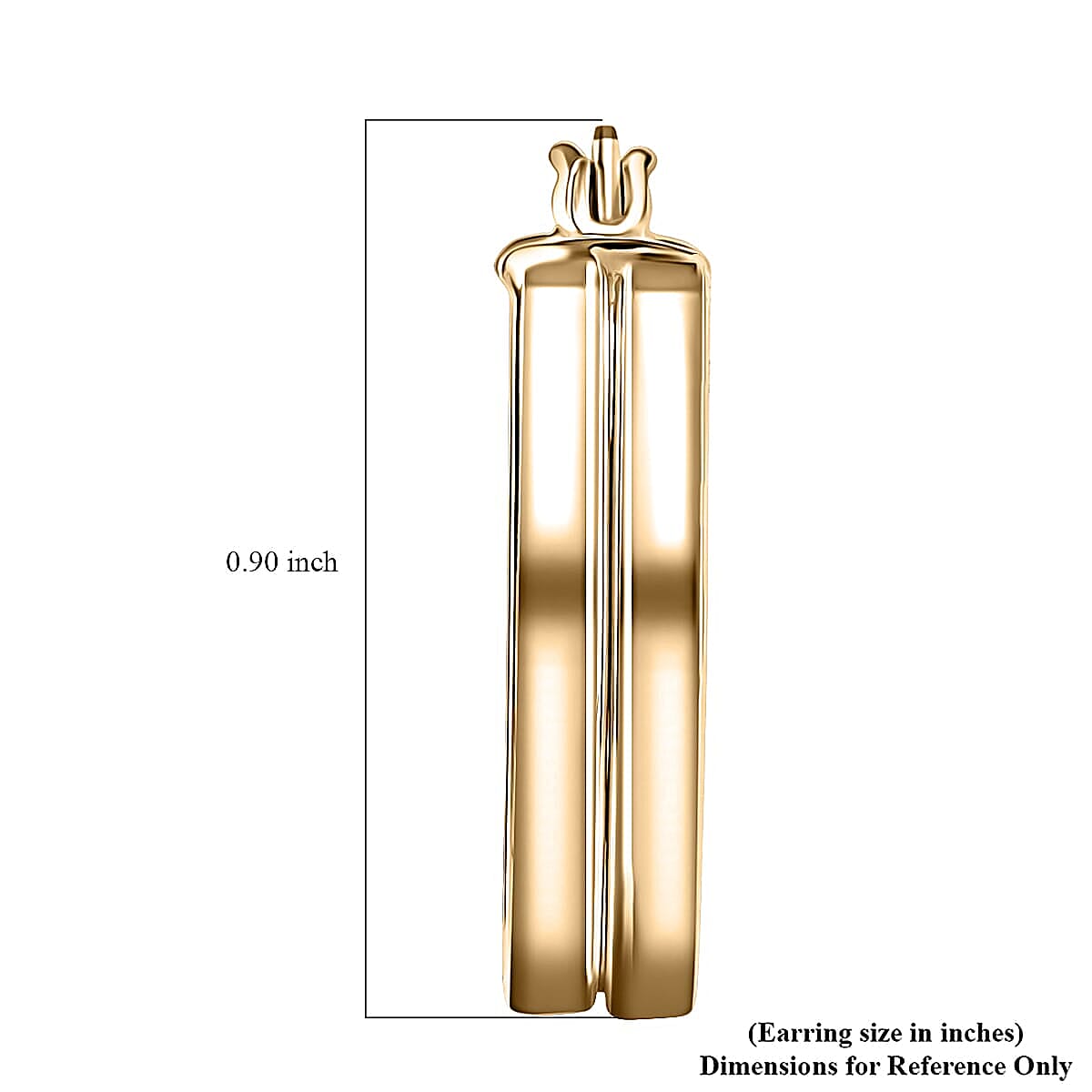 Luxoro Hoop Twin Line Elegance Earrings in 10K Yellow Gold 1.65 Grams