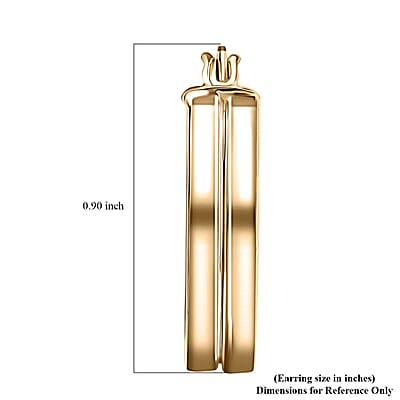 Hoop Twin Line Elegance Earrings in 10K Yellow Gold 1.65 Grams