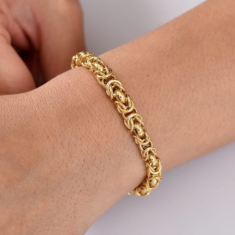 Luxoro Byzantine Chain Bracelet in 10K Yellow Gold (7.25 In) 7.30 Grams