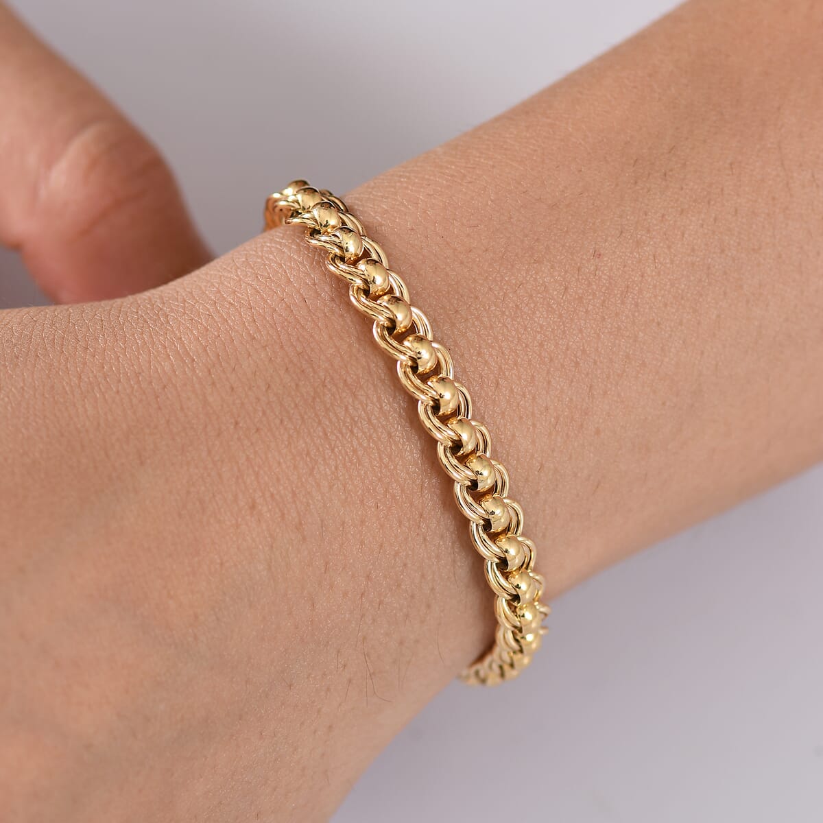 Luxoro 10K Yellow Gold Fancy Link Chain Bracelet (7.25 In) 5.72 Grams image number 2