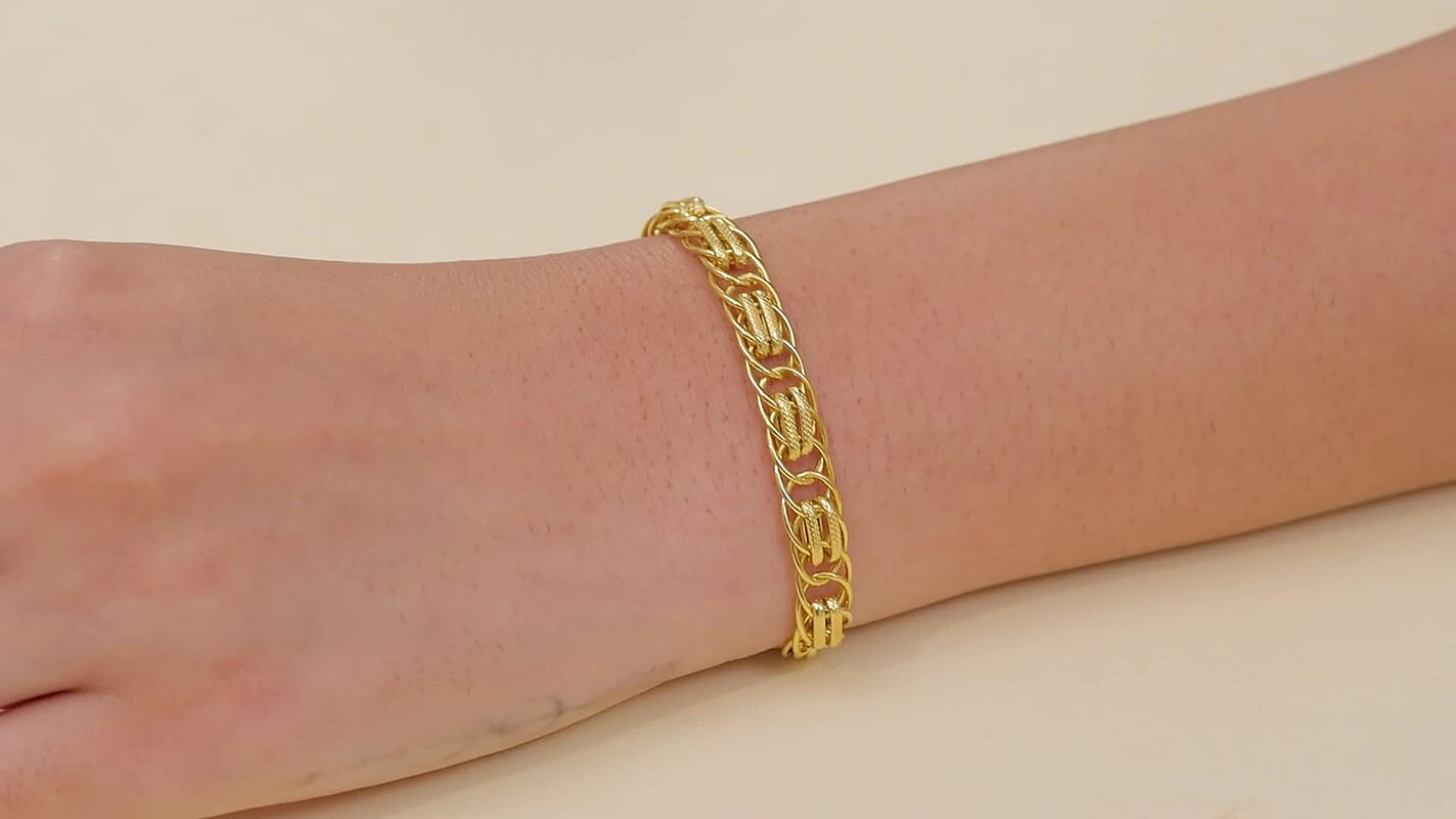 Luxoro Eternal Links Chain Bracelet in 10K Yellow Gold (7.25 In) 4.87 Grams
