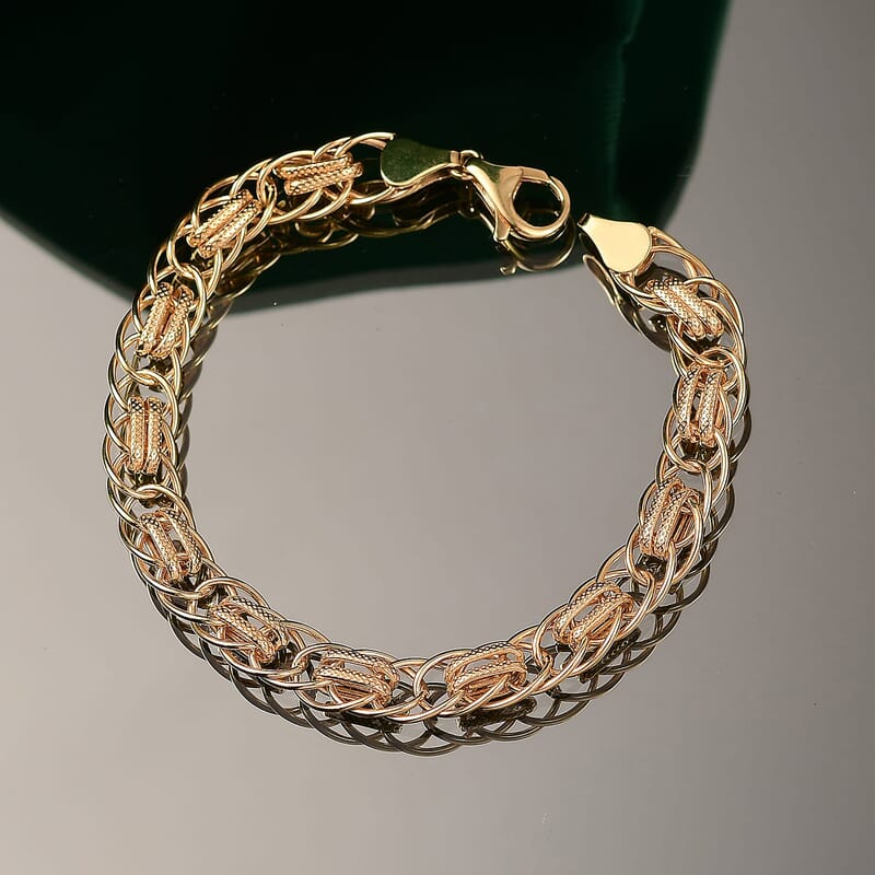 Luxoro Eternal Links Chain Bracelet in 10K Yellow Gold (7.25 In) 4.87 Grams