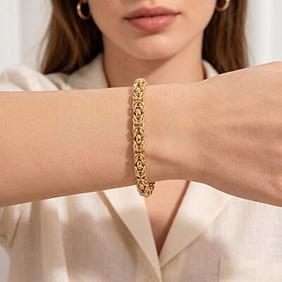 10K Yellow Gold Graduated Byzantine Legacy Chain Bracelet (7.25 In) 5.56 Grams