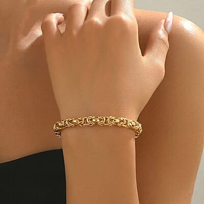 10K Yellow Gold Graduated Byzantine Legacy Chain Bracelet (7.25 In) 5.56 Grams