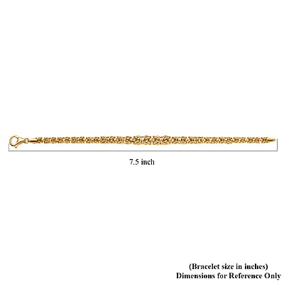 10K Yellow Gold Graduated Byzantine Legacy Chain Bracelet (7.25 In) 5.56 Grams