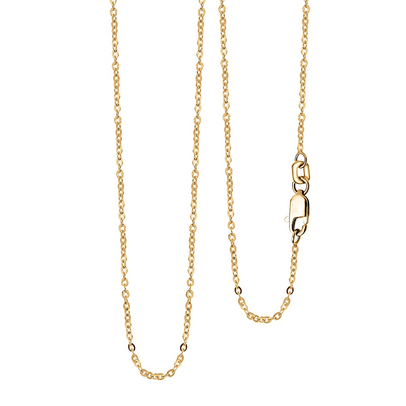 10K Yellow Gold Rolo Brill Linked in Love Chain Necklace 18 Inches 1.26 Grams