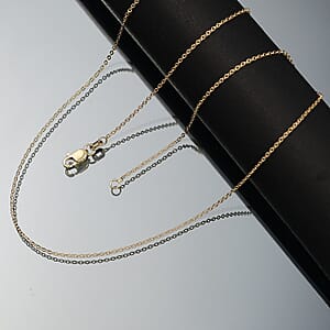 10K Yellow Gold Rolo Brill Linked in Love Chain Necklace 18 Inches 1.26 Grams