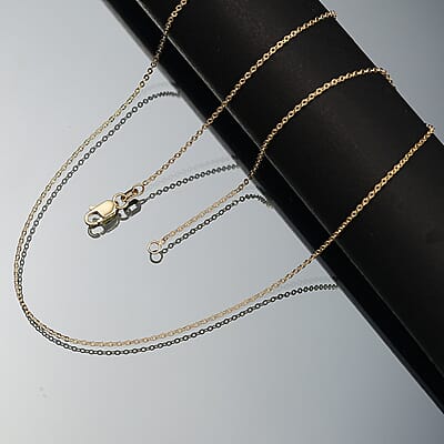 10K Yellow Gold Rolo Brill Linked in Love Chain Necklace 18 Inches 1.26 Grams