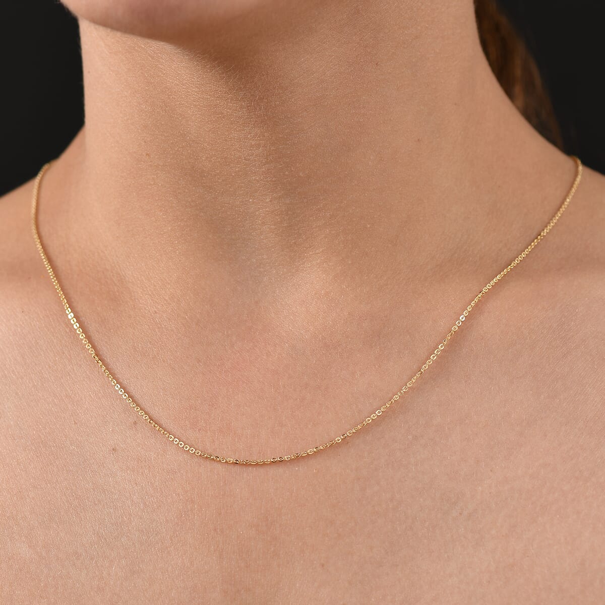 10K Yellow Gold Chain Necklace 18 Inches 1.26 Grams image number 2