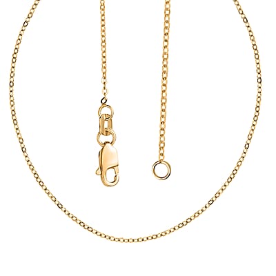 10K Yellow Gold Rolo Brill Linked in Love Chain Necklace 18 Inches 1.26 Grams