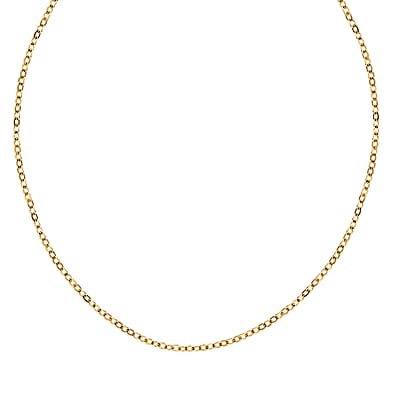 10K Yellow Gold Rolo Brill Linked in Love Chain Necklace 18 Inches 1.26 Grams