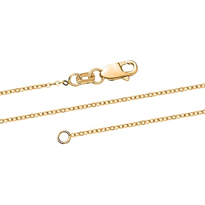 10K Yellow Gold Rolo Brill Linked in Love Chain Necklace 18 Inches 1.26 Grams