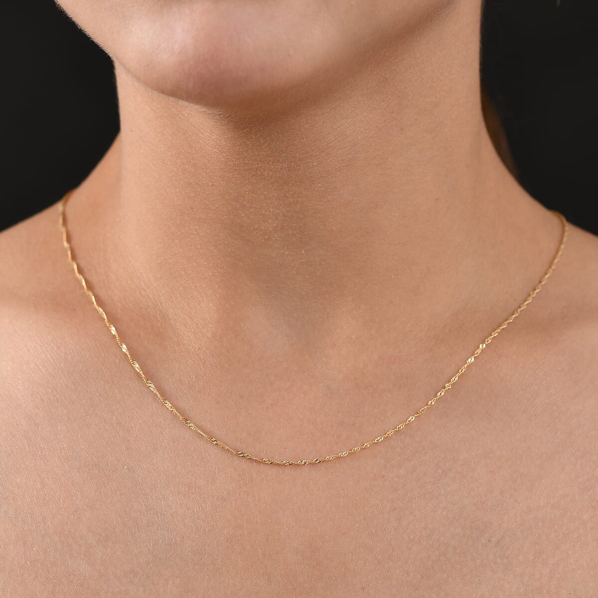 10K Yellow Gold Chain Necklace 18 Inches 1.21 Grams image number 2