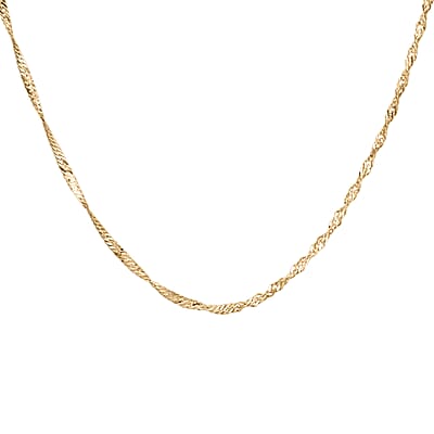 Singapore Link Spiraling Twisting Chain Necklace in 10K Yellow Gold 1.21 Grams 18 Inches
